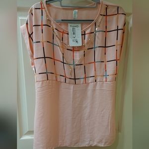 Tiamo Women's XL Coral Colored Blouse
